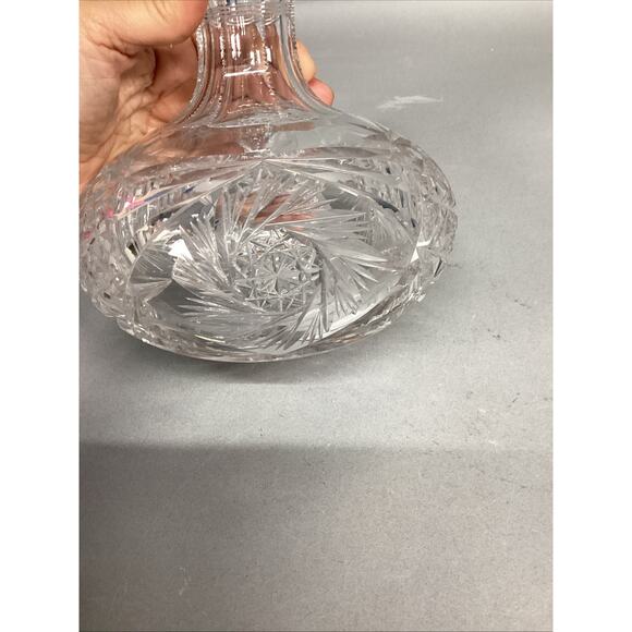 Antique American Brilliant Cut Glass Crystal Wine Water Decanter Carafe - 7.25”H - Picture 4 of 11